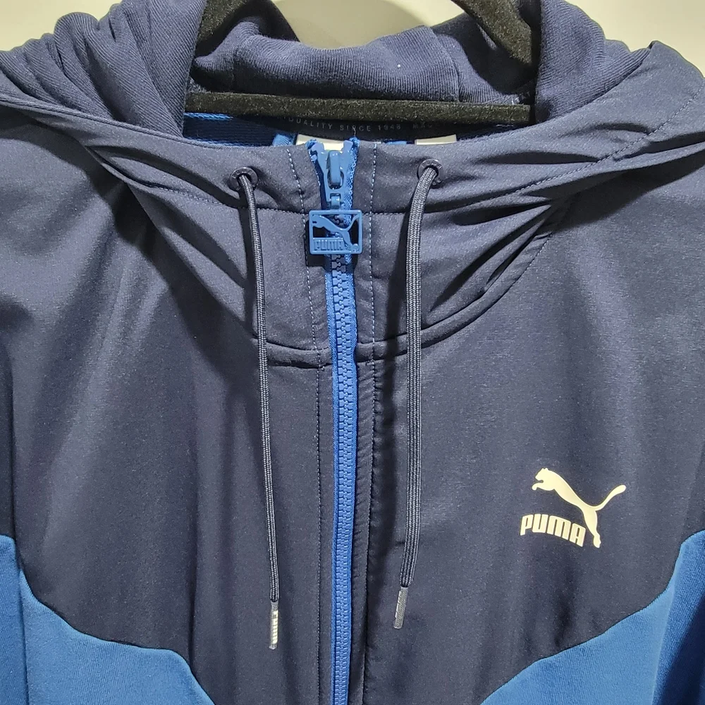 Puma Men's Iconic MCS Full Zip Hoodie Galaxy Blue